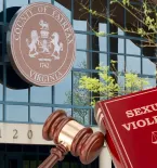 Fairfax County government building, Sexual Violence Law book and gavel