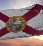 Florida state flag sunset