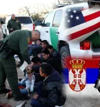 Hungary-Serbia Mexico-US border, Border Patrol apprehending migrants