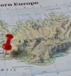 Iceland on a map