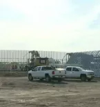 Unfinished construction on border wall