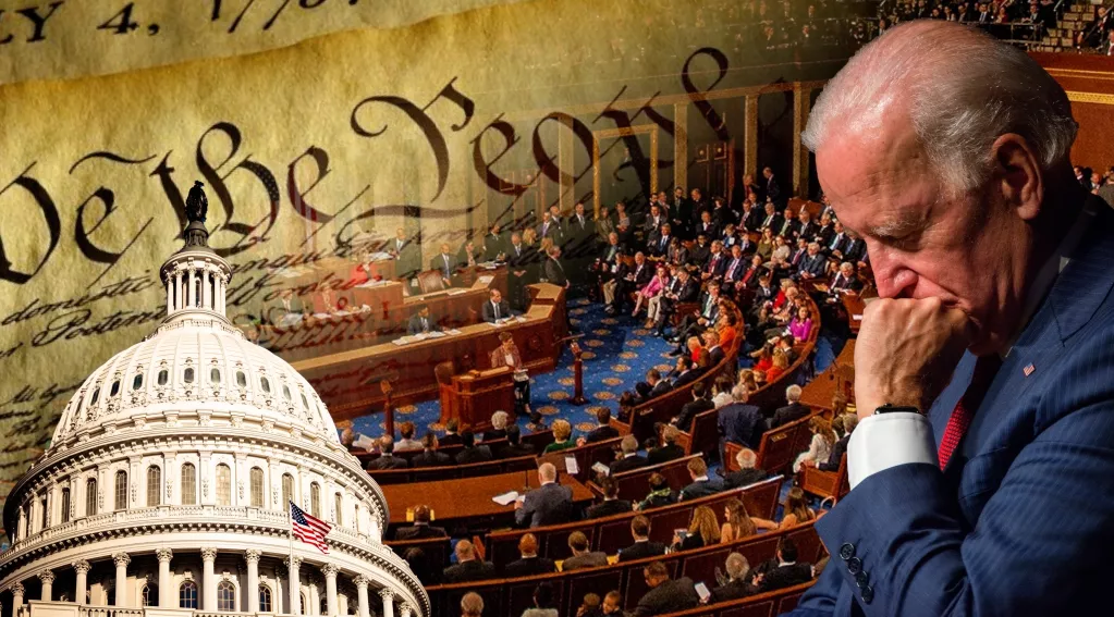 Constitution, Capitol dome, Congress, Biden