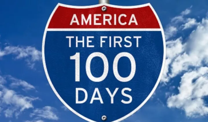 Road Sign: America the First 100 Days