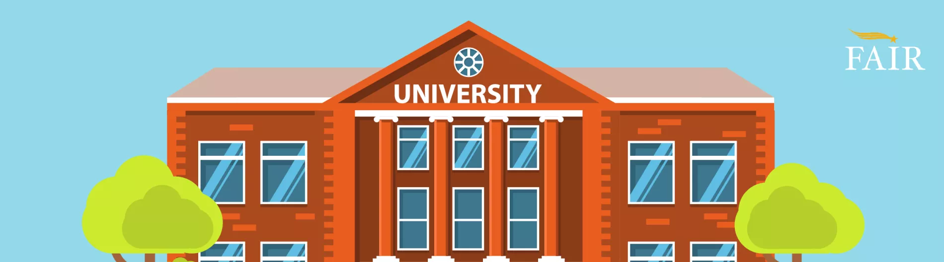 Cartoon picture of a university
