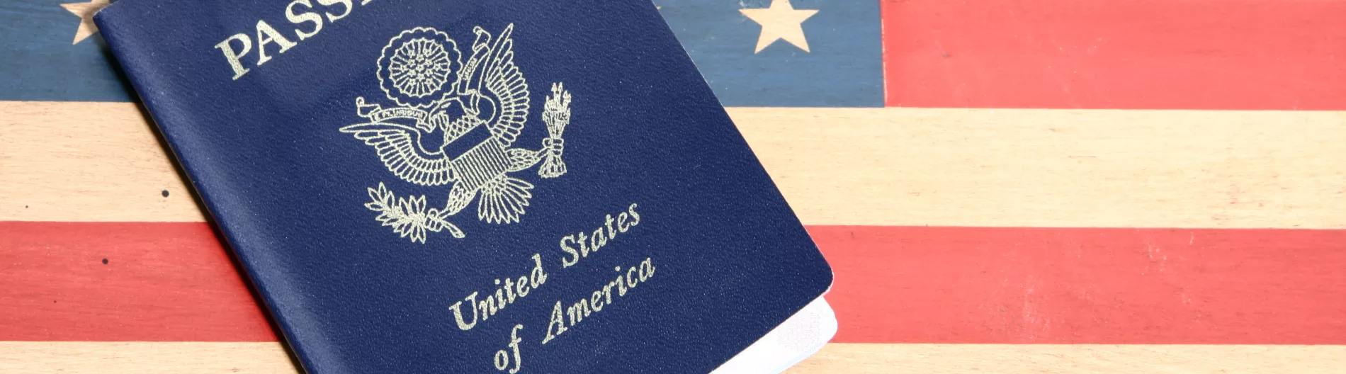 Passport on USA Flag
