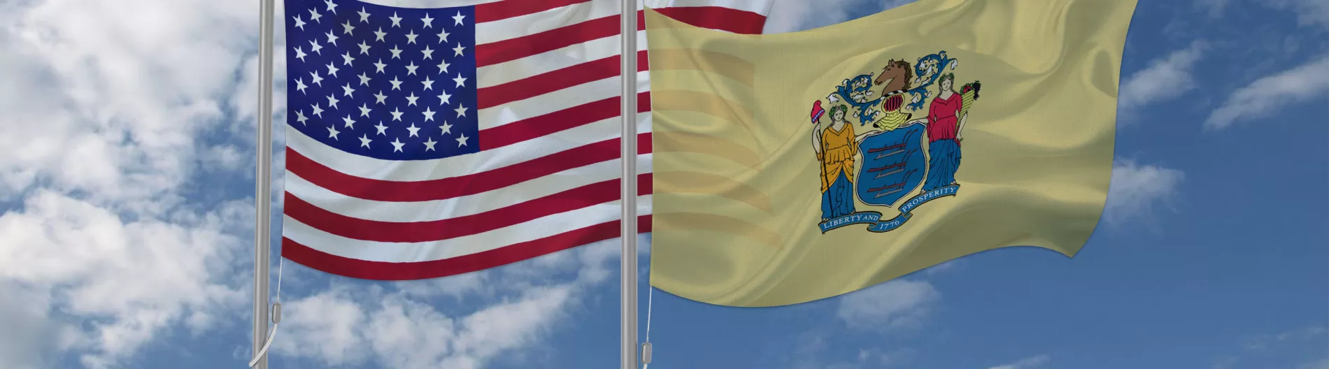 United States and New Jersey flags