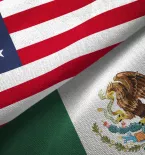United States and Mexico flags