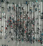 Skyview of people