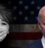 Biden, American Flag, Scared Trafficked or Kidnapped Child