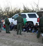 Border Patrol apprehending illegal aliens Rio Grande