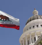 Calfornia State Capitol and Flag