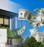 Capitol Building, Flying Money, USCIS Building