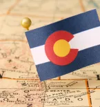 Colorado State Flag on Map
