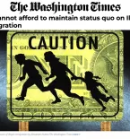 Dan Stein Washington Times Op-Ed, Migrants Running Caution Sign