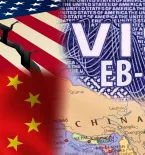 Crumbling American Flag, Chinese Flag, EB5 Visa, Map of China