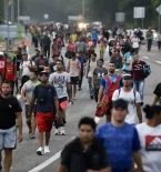 Migrant caravan in Mexico's Huixtla June 2022