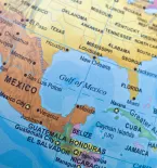 Mexico U.S. border globe map gulf