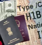 H-1B Visa, Indian and Chinese Passports, Cracked U.S. Flag