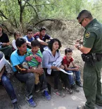 Border security with migrants at the border