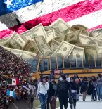 Migrants, Money, Cracked Flag, School Bus