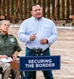 Texas Gov. Greg Abbott and new border czar Mike Banks