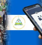 nicaragua flag, nicaraguan migrants, cbp one app, smartphone