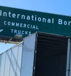 Semi Truck Waiting at the U.S.-Mexico Border
