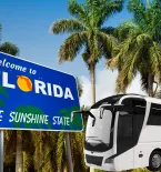 Welcome to Florida sign, bus