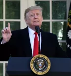 President Trump at a podium