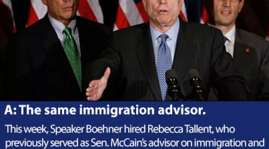 Boehner Hires McCain Immigration Advisor