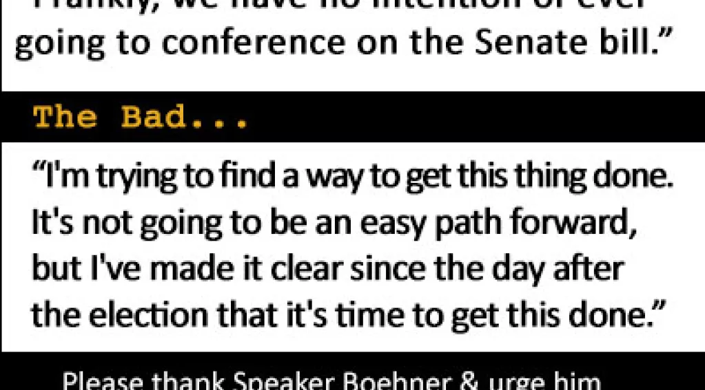 Speaker Boehner Pledges 'No Conference' with Senate Amnesty Bill