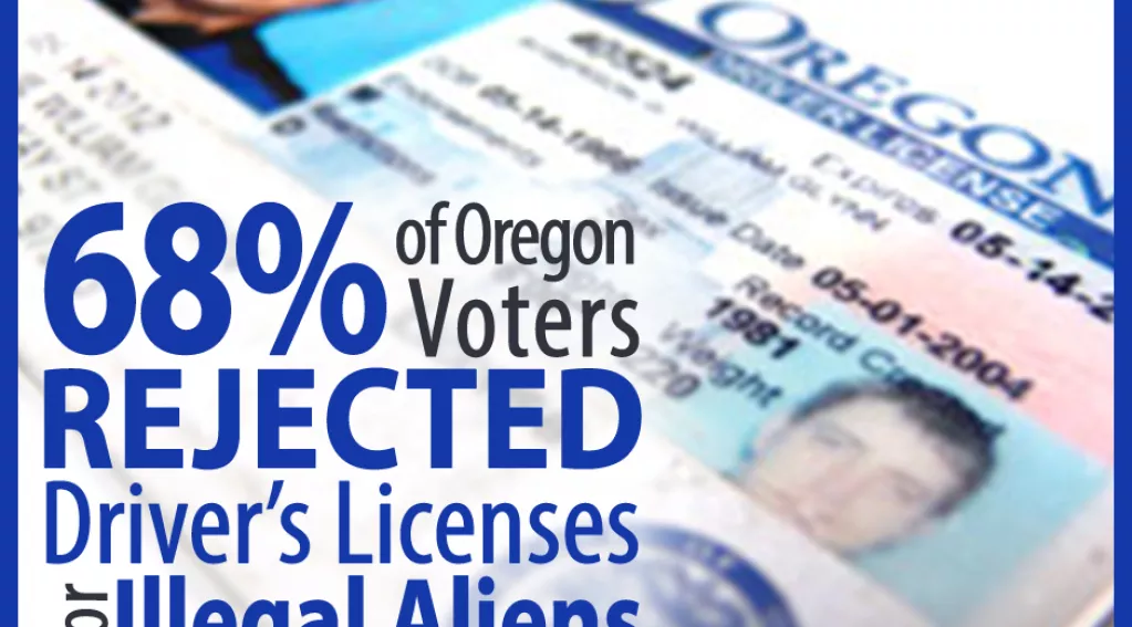 Good news! 68% of Oregon voters rejected driver's licenses for illegal aliens on Measure 88.