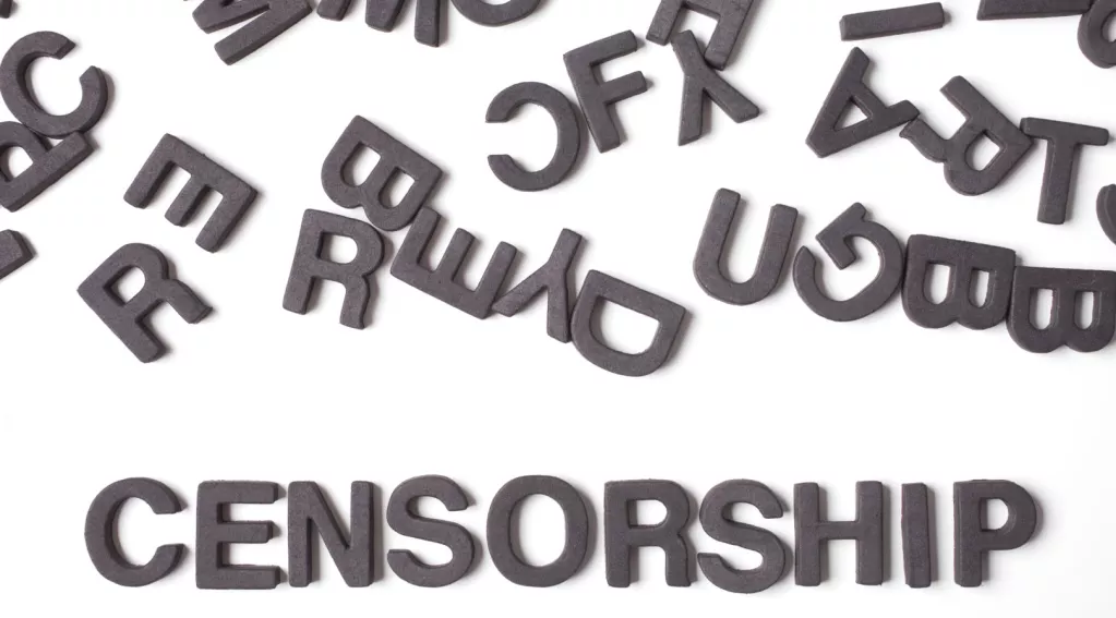 Letters and the word censorship