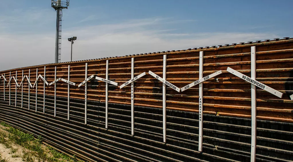 Photo of the border wall in Tijuana and San Diego