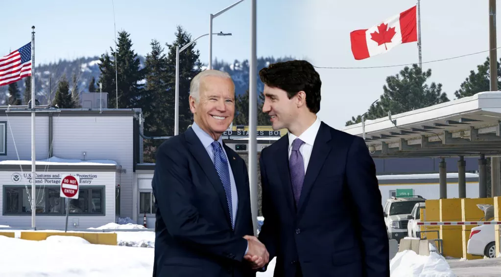 Biden and Trudeau Canada Border