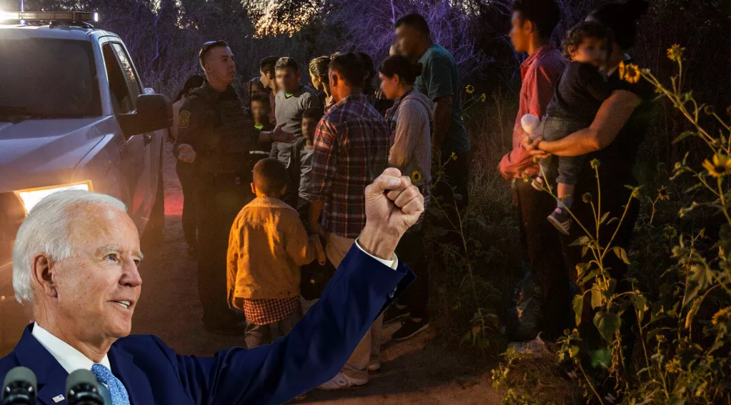 President Biden and migrants photoshop