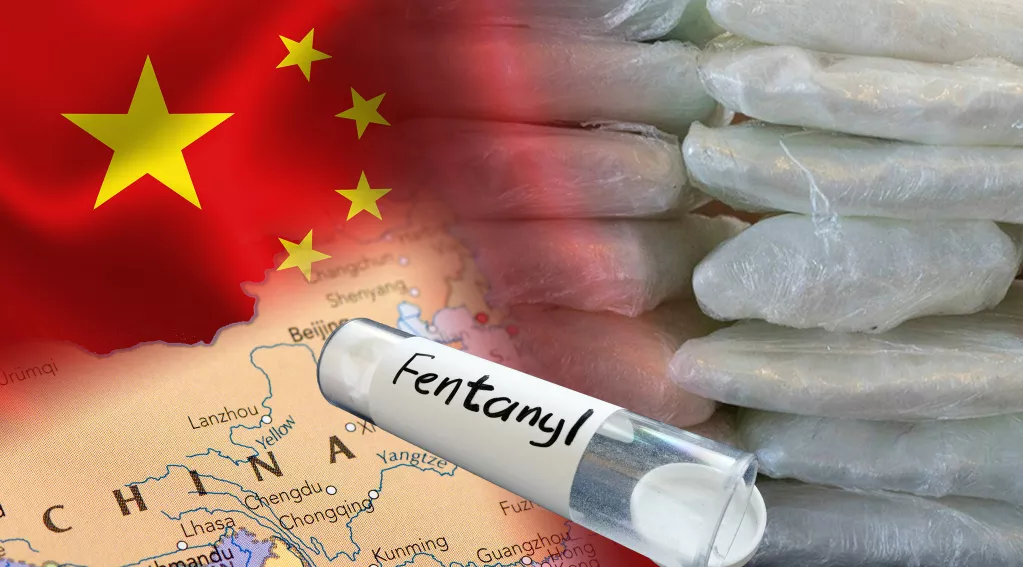 Chinese flag with Fentanyl 