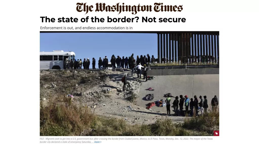 Washington Times Op Ed Immigration Dan Stein February 2023
