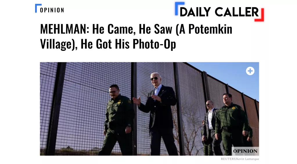 Ira Mehlman's op-ed cover on Biden's border visit in Daily Caller