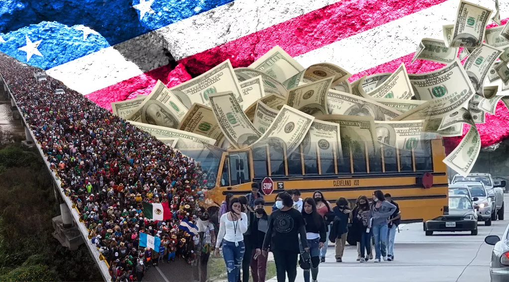 Migrants, Money, Cracked Flag, School Bus