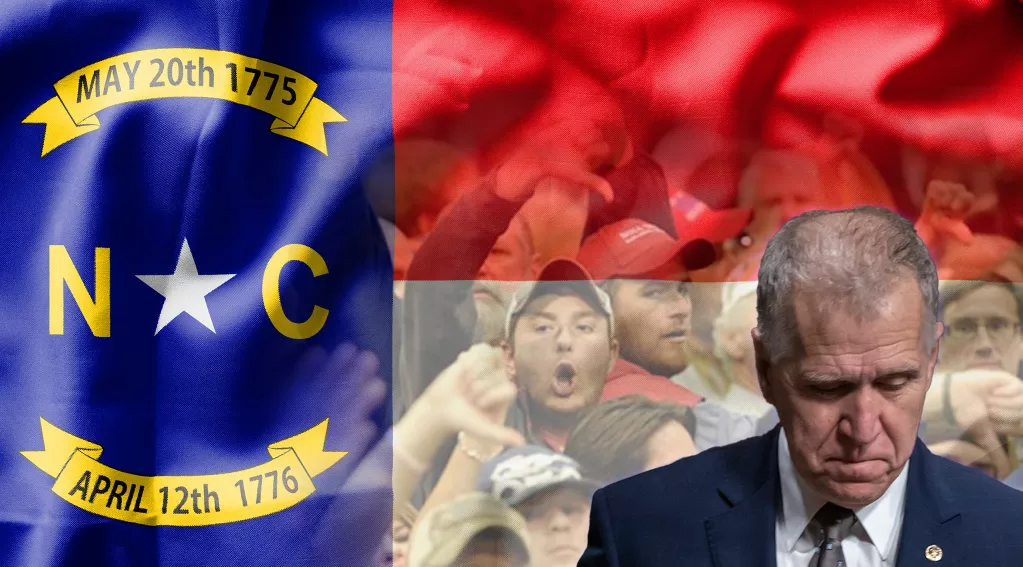 North Carolina Flag, Tillis, Booing Crowd