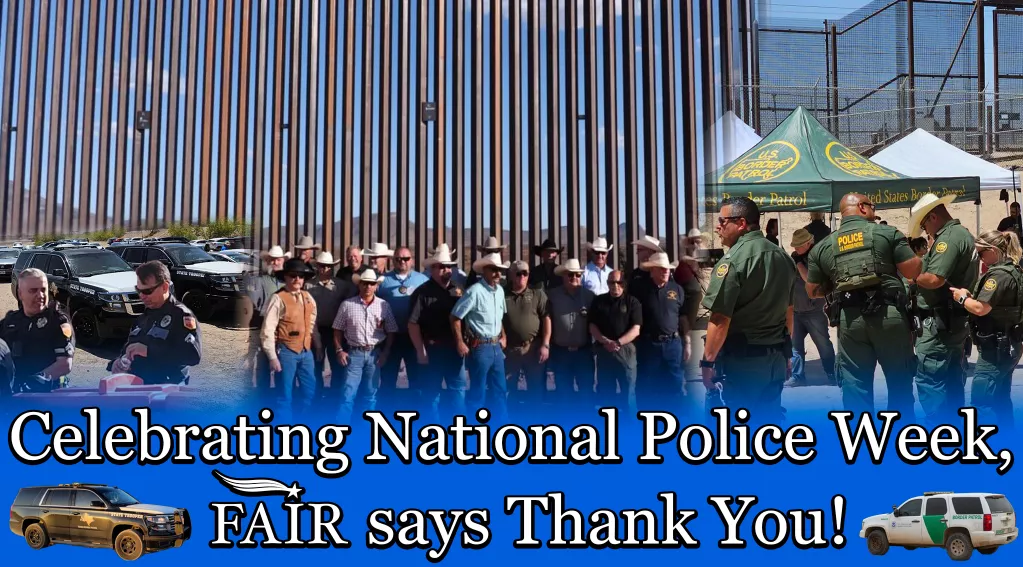 Law enforcement officer at the border wall, National Police Week