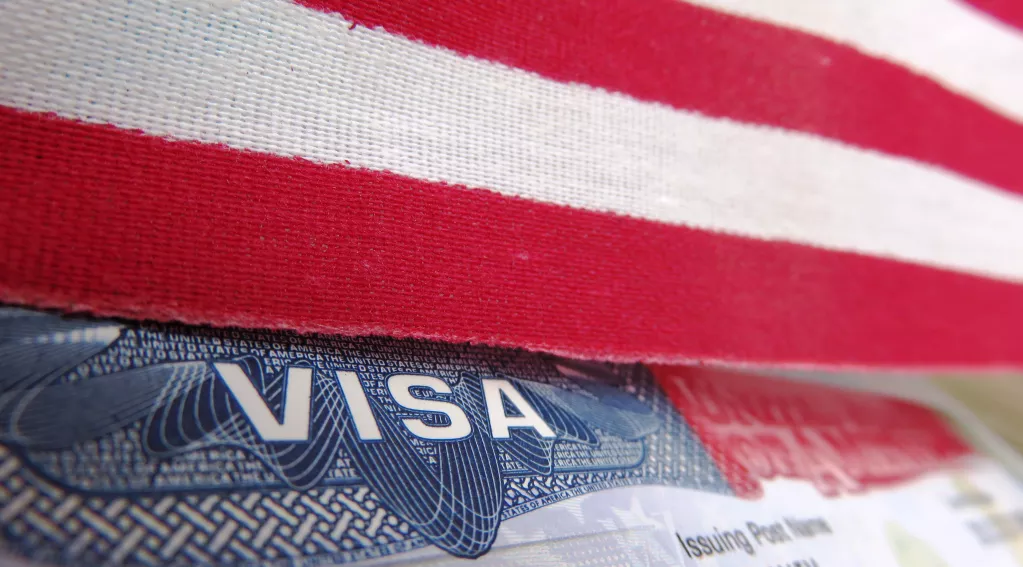 American flag visa document