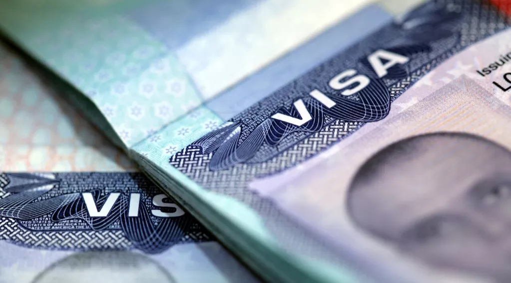 Opened U.S. Visas Close Up