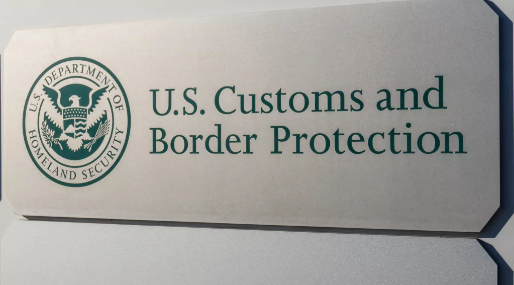 U.S. Customs and Border Protection sign