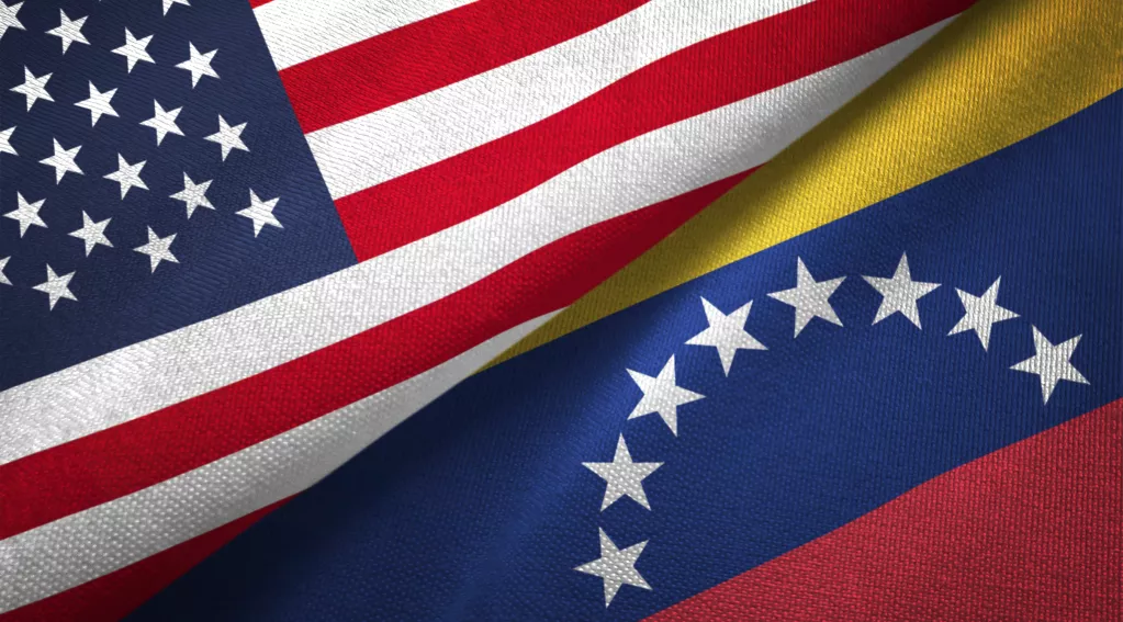 American and Venezuela Flags