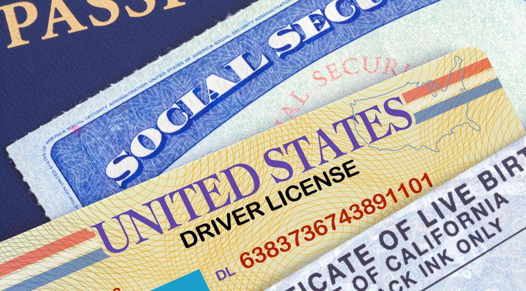 Passport, Social Security Card and Driver's License