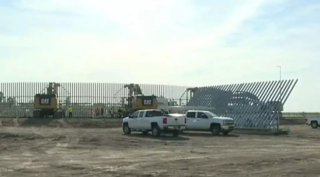 Unfinished construction on border wall