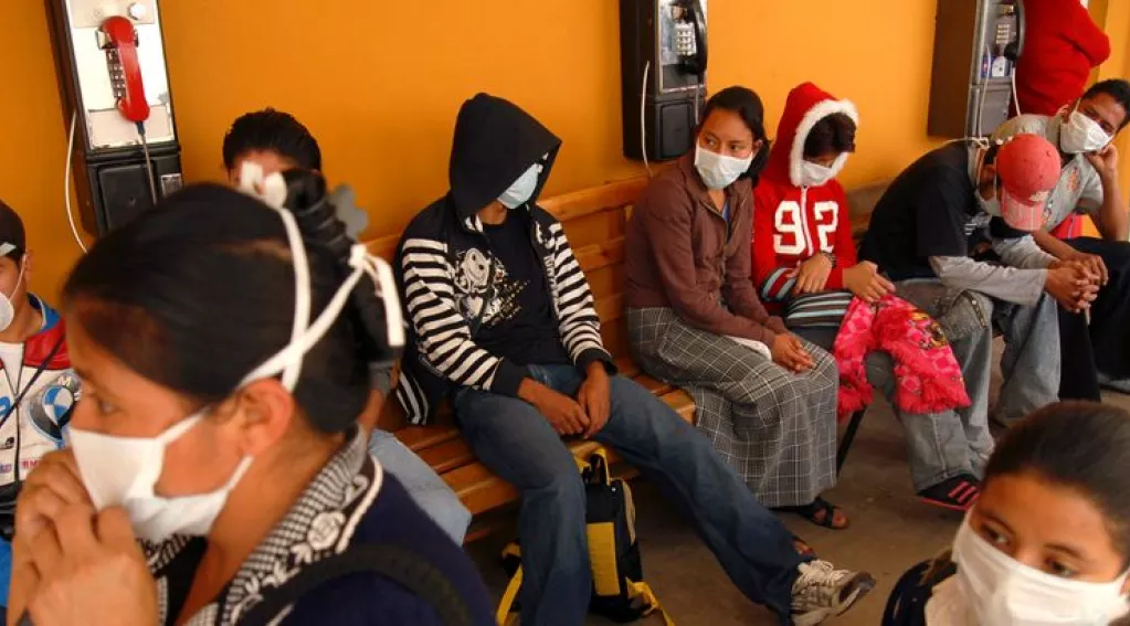 ICE detainees wearing face masks